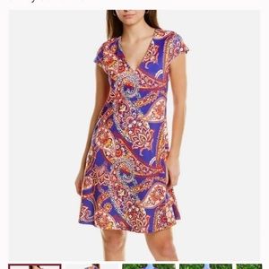 Julie brown Breene dress in‎ blue juicy fruit. NWT. Retail 195